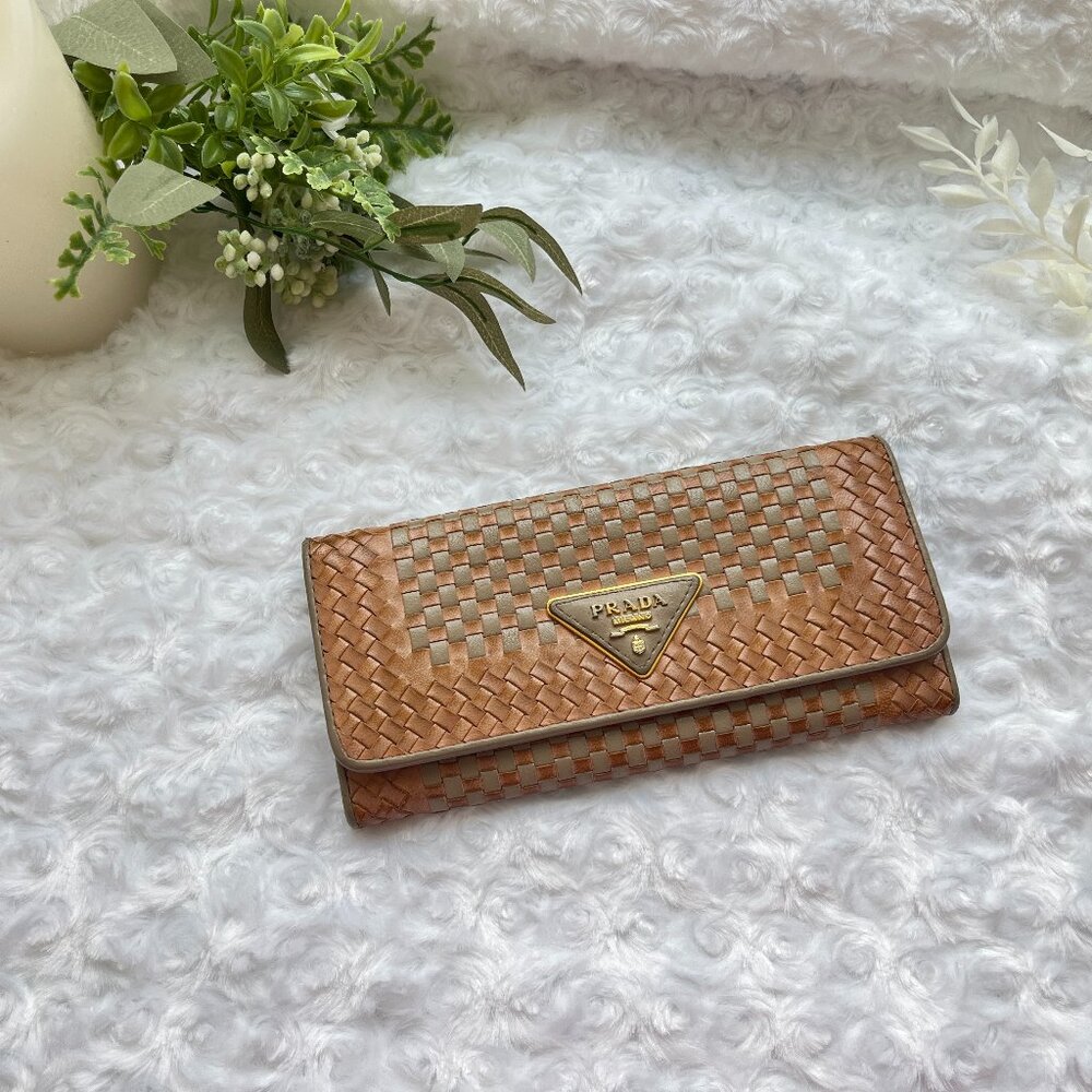 Vintage Prada Madras leather wallet